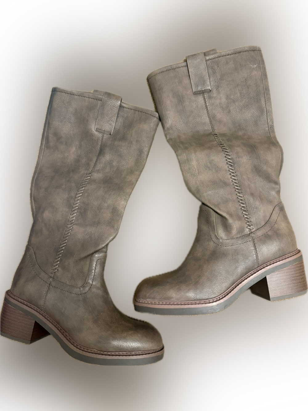 BareTraps Brown Mid-Calf Heeled Boots
